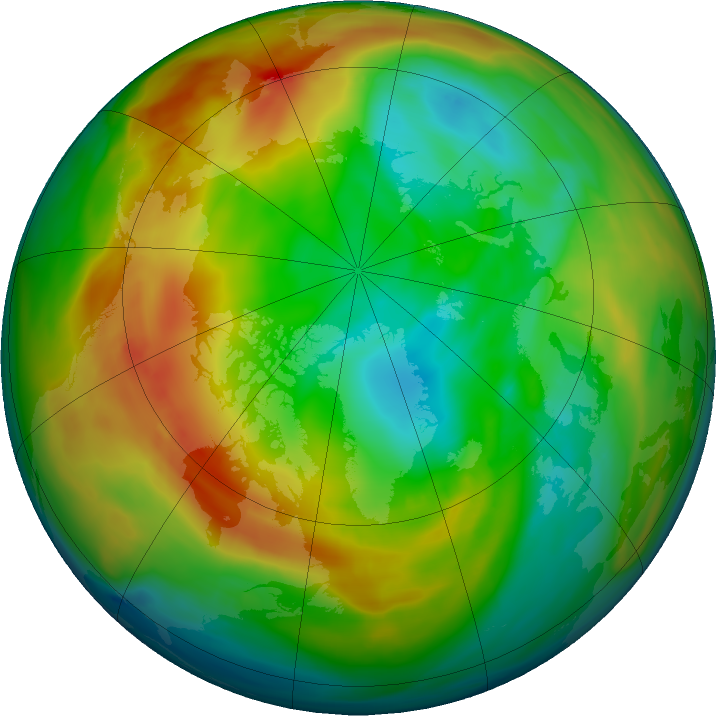 Arctic ozone map for 11 January 2020